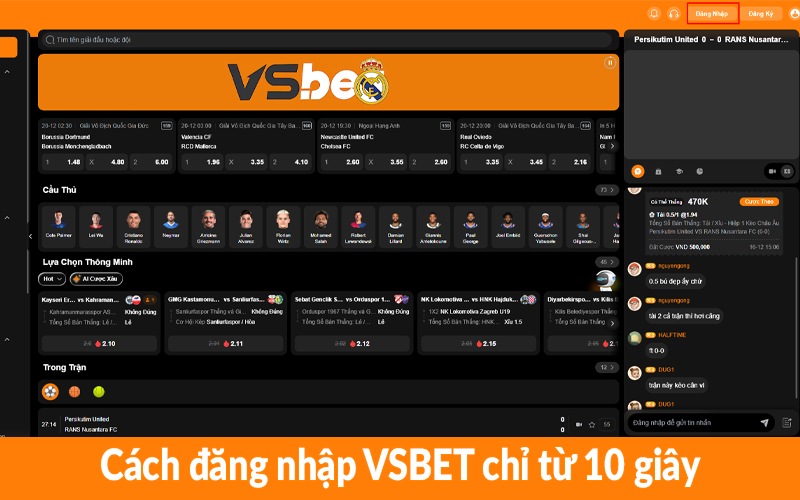 Cách đăng nhập VSBET chỉ từ 10 giây