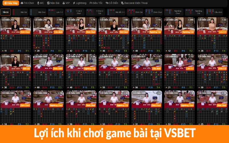 Lợi ích khi chơi game bài tại VSBET