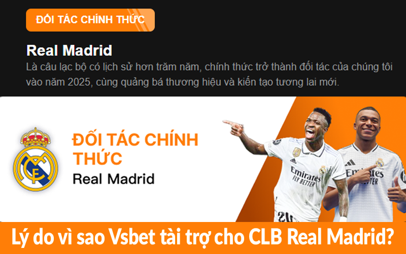 Lý do vì sao Vsbet tài trợ cho CLB Real Madrid? Lý do vì sao Vsbet tài trợ cho CLB Real Madrid?