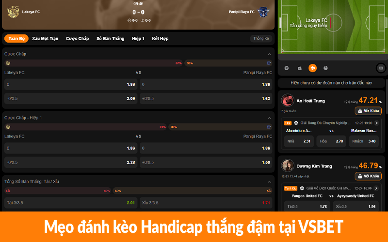 Mẹo đánh kèo Handicap thắng đậm tại VSBET Mẹo đánh kèo Handicap thắng đậm tại VSBET