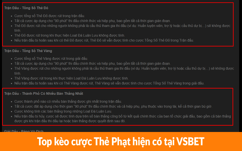 Top kèo cược Thẻ Phạt hiện có tại VSBET Top kèo cược Thẻ Phạt hiện có tại VSBET